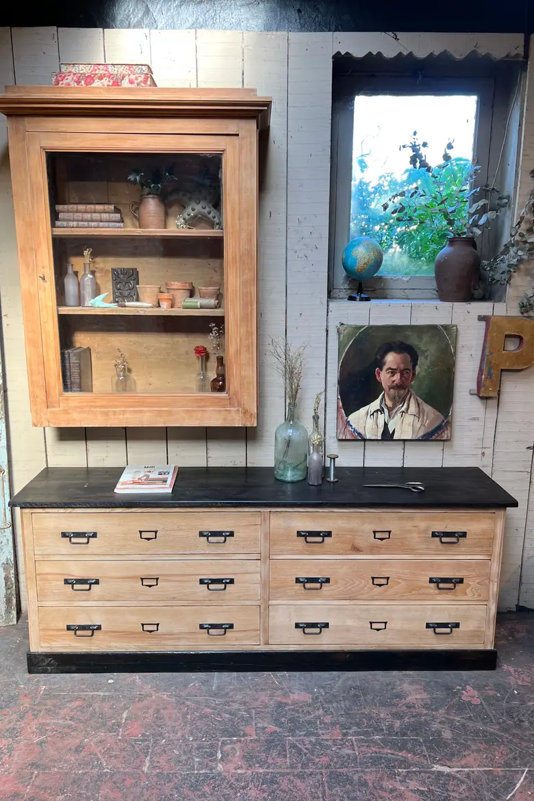 Meuble de métier en hêtre Années 50