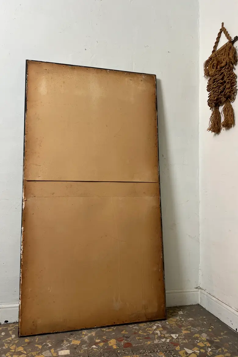 Miroir ancien peint en noir, années 50