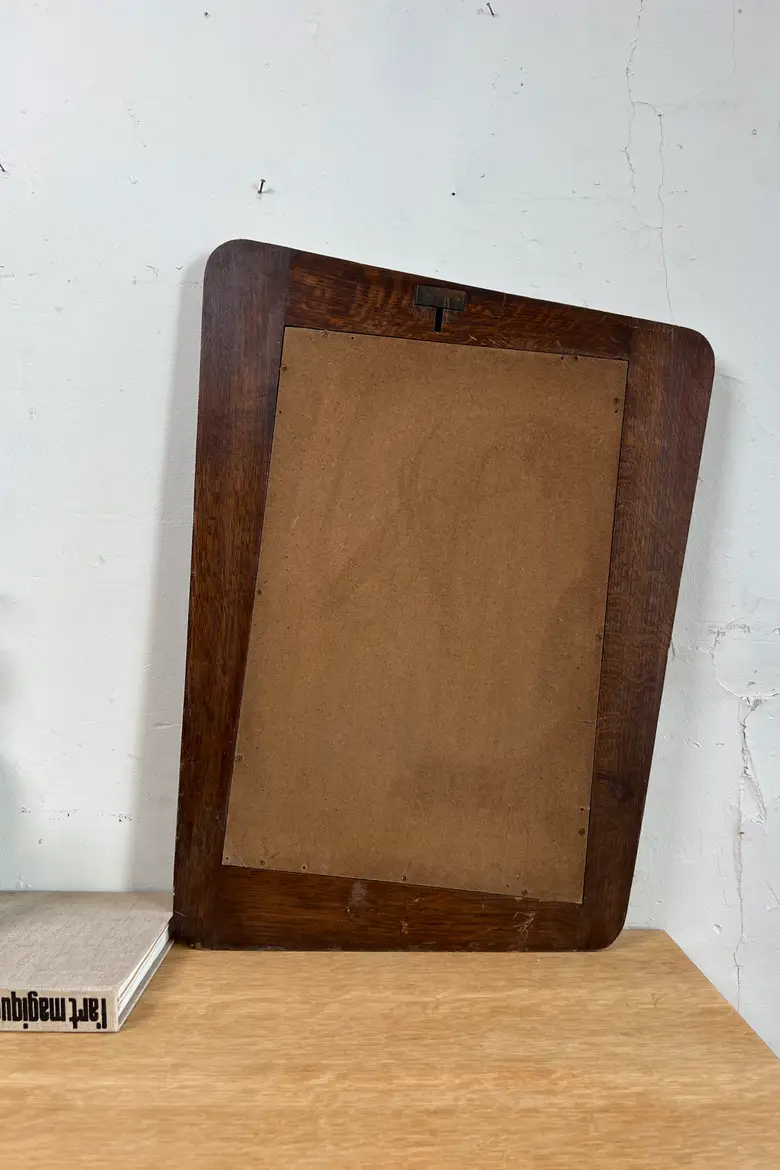 Miroir asymétrique en chêne brut – Années 50