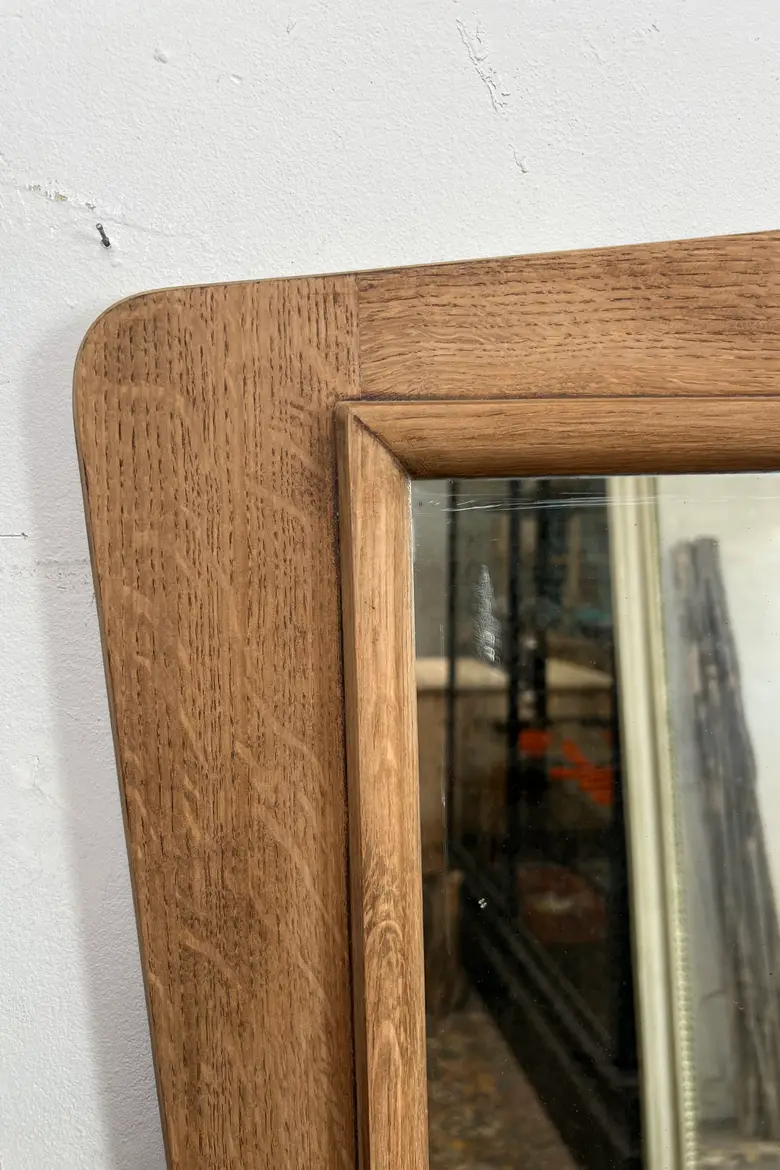 Miroir asymétrique en chêne brut – Années 50