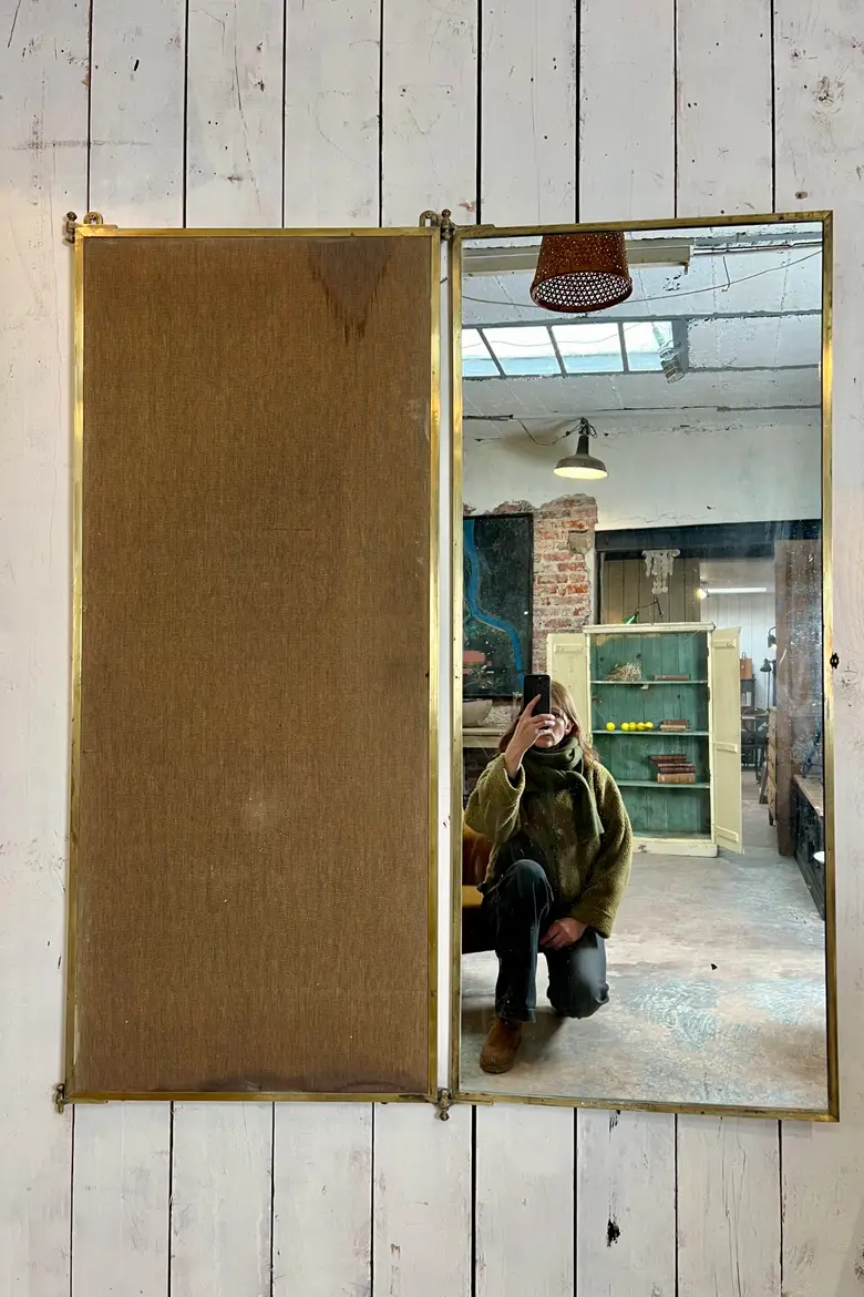 Miroir Brot triptyque en laiton 1920