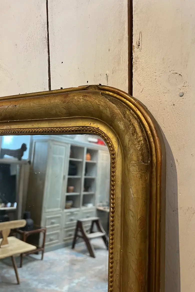 Miroir doré Louis Philippe Fin XIXème