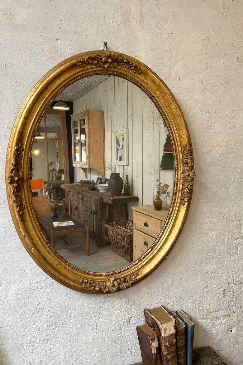 Miroir doré XIXème de style Louis XVI