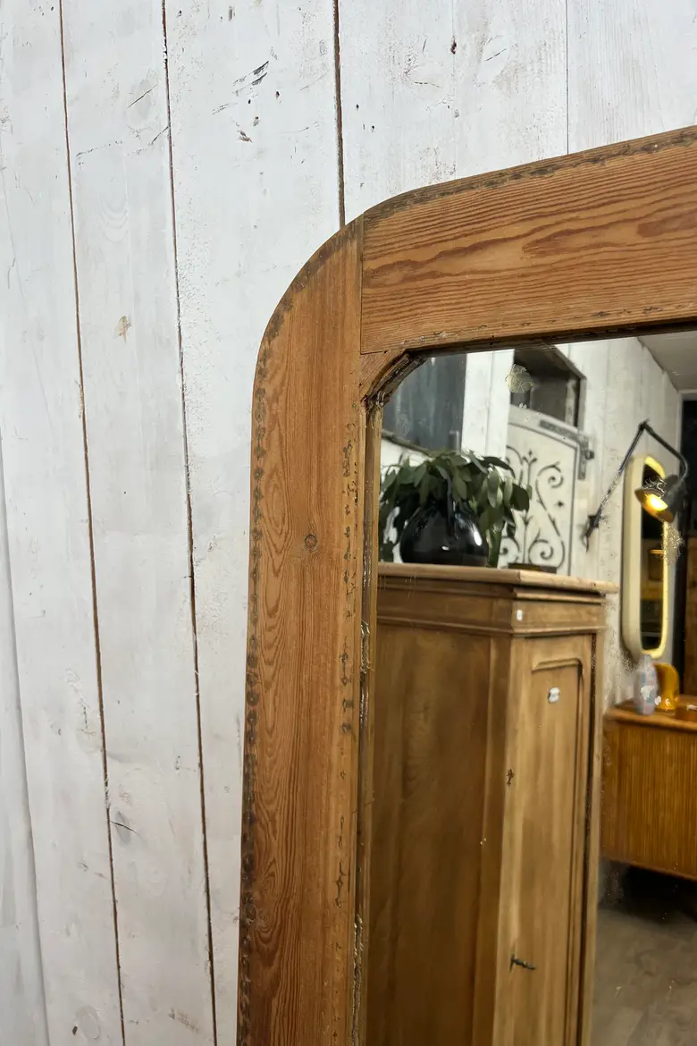 Miroir Louis Philippe en sapin brut