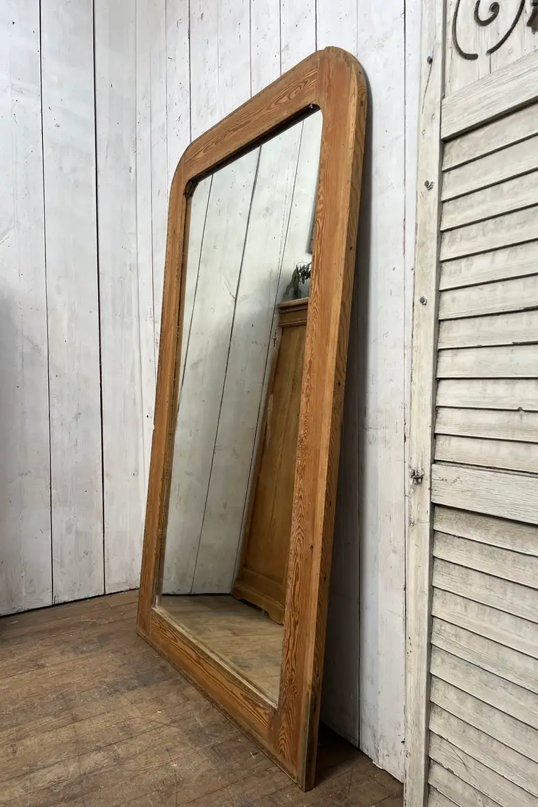 Miroir Louis Philippe en sapin brut