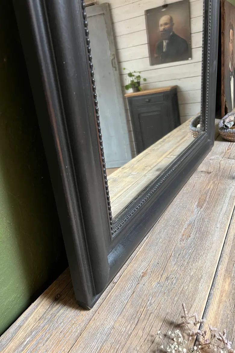 Miroir Louis Philippe patiné en noir Début XXème