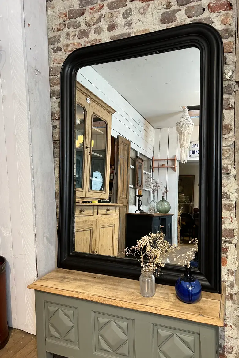 Miroir Louis Philippe peint en noir