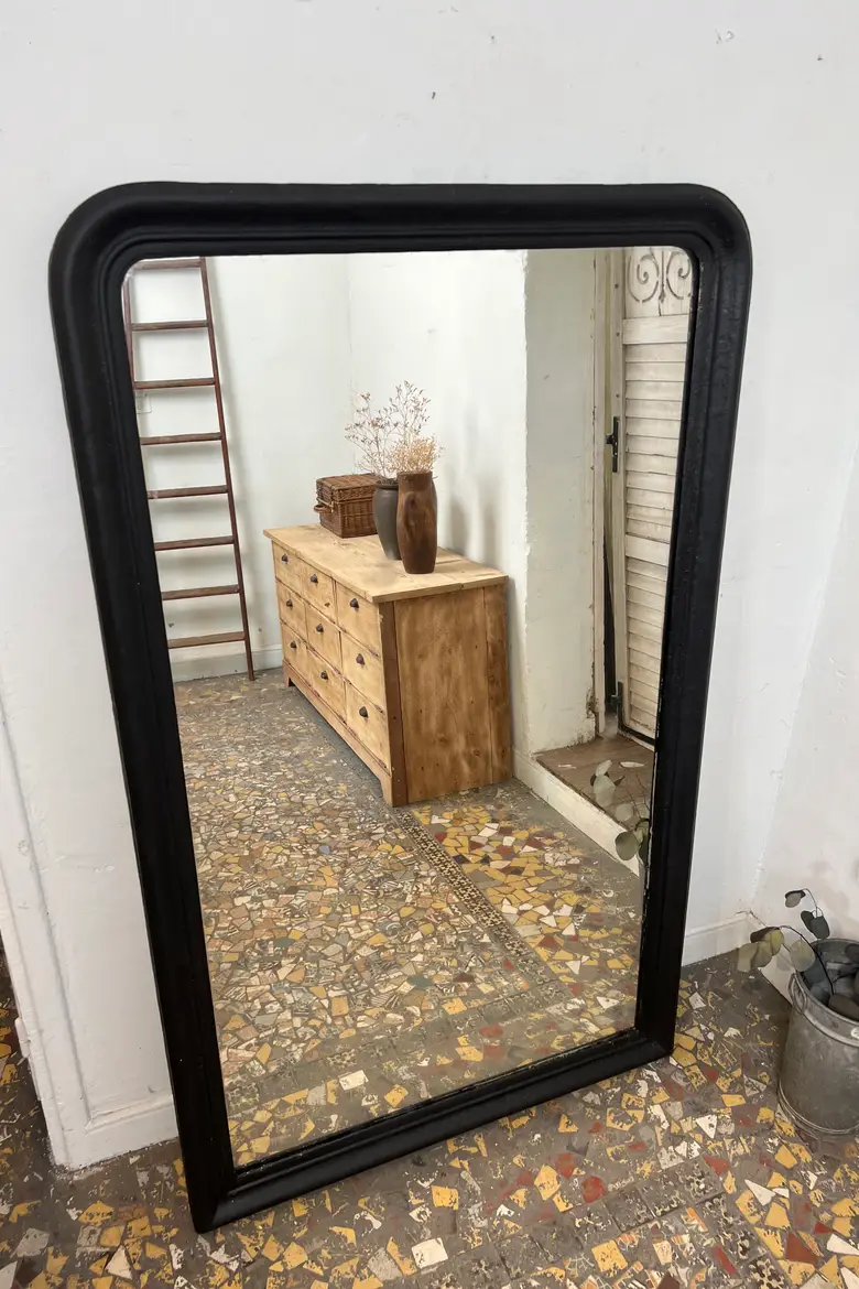 Miroir Louis-Philippe peint en noir