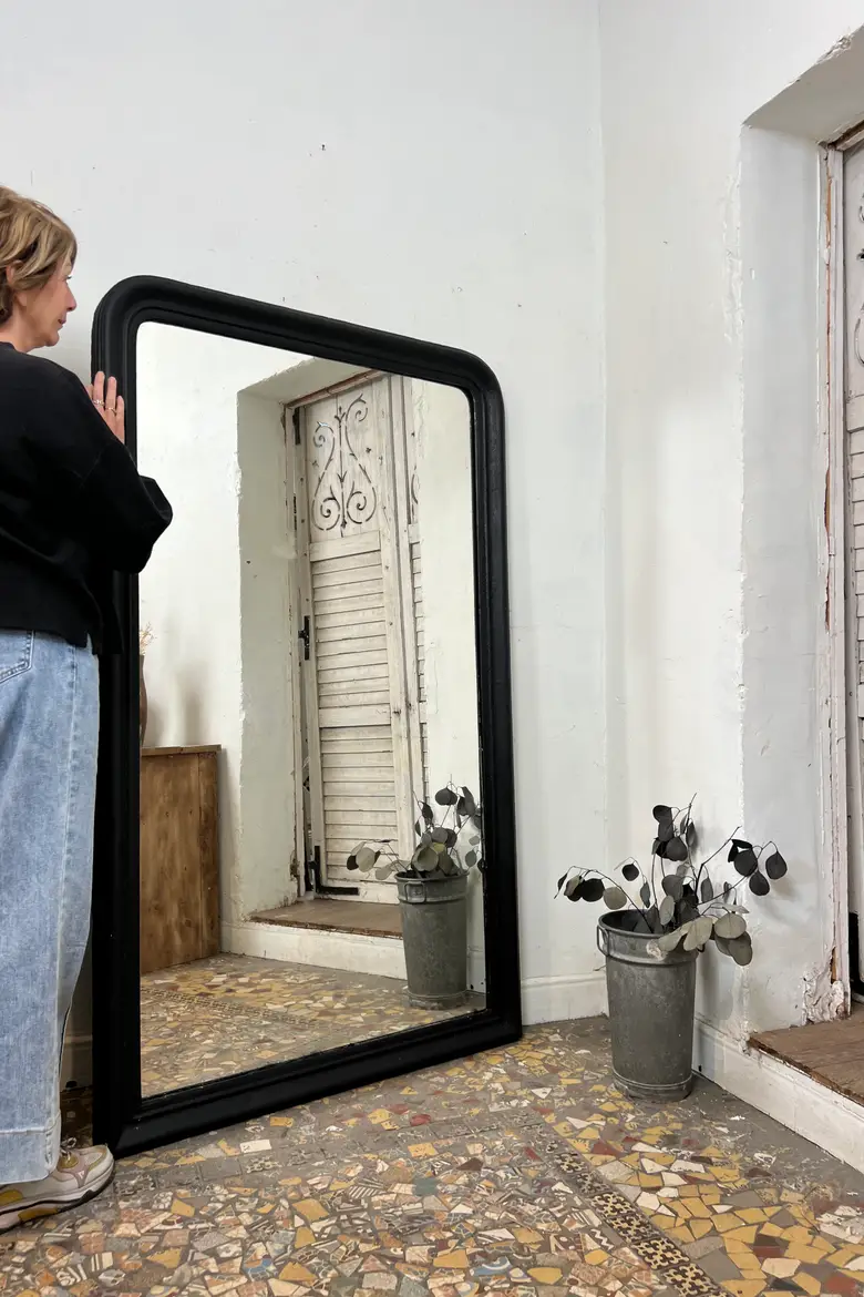Miroir Louis-Philippe peint en noir