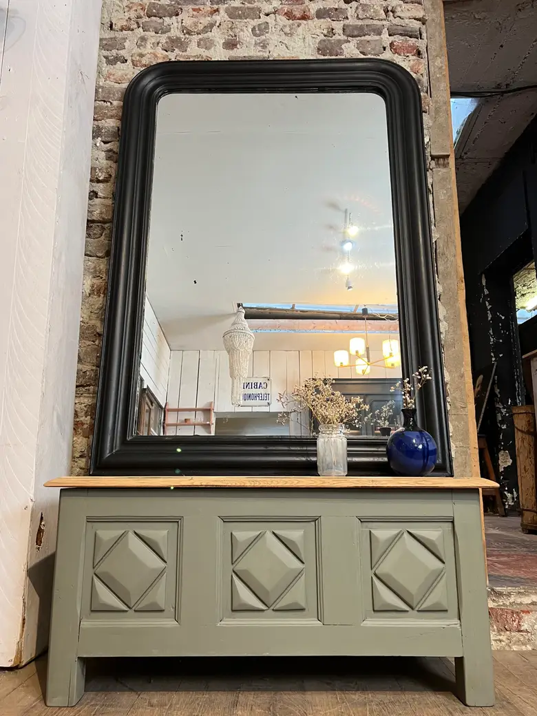Miroir Louis Philippe peint en noir
