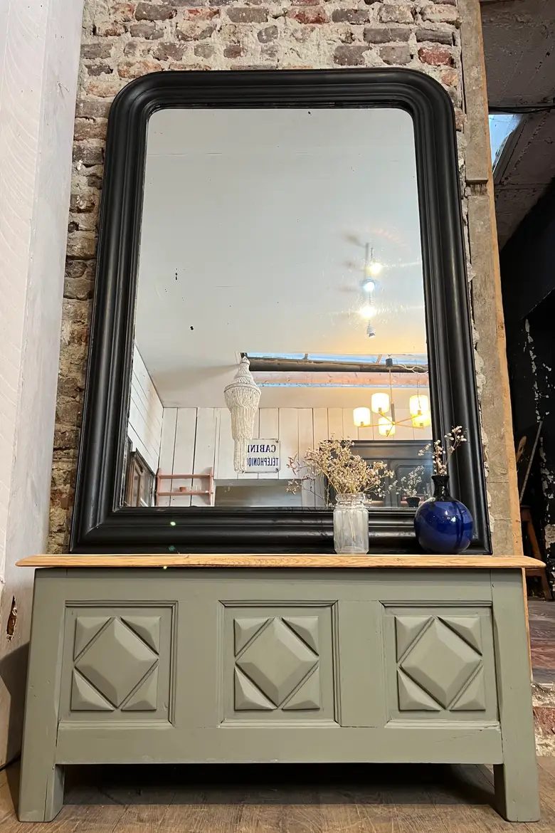 Miroir Louis Philippe peint en noir