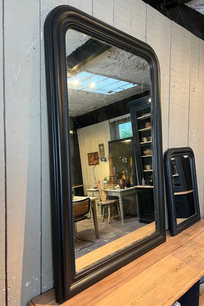 Miroir Louis Philippe peint en noir
