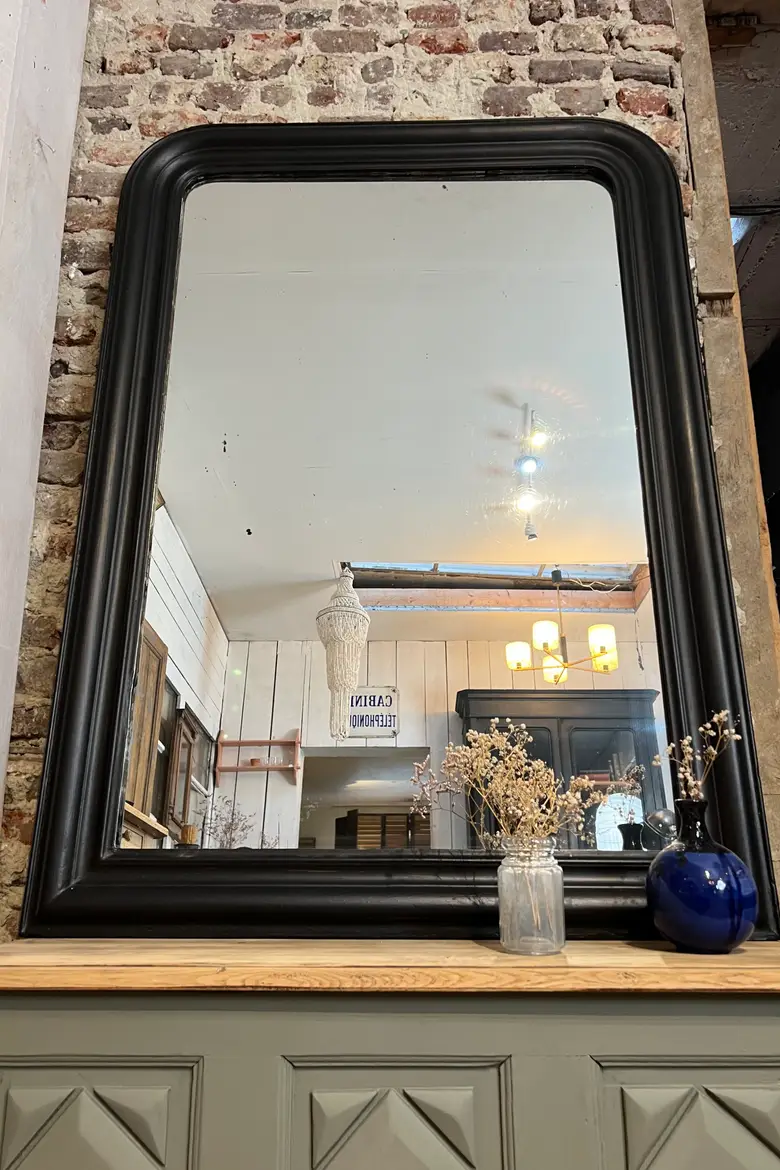 Miroir Louis Philippe peint en noir