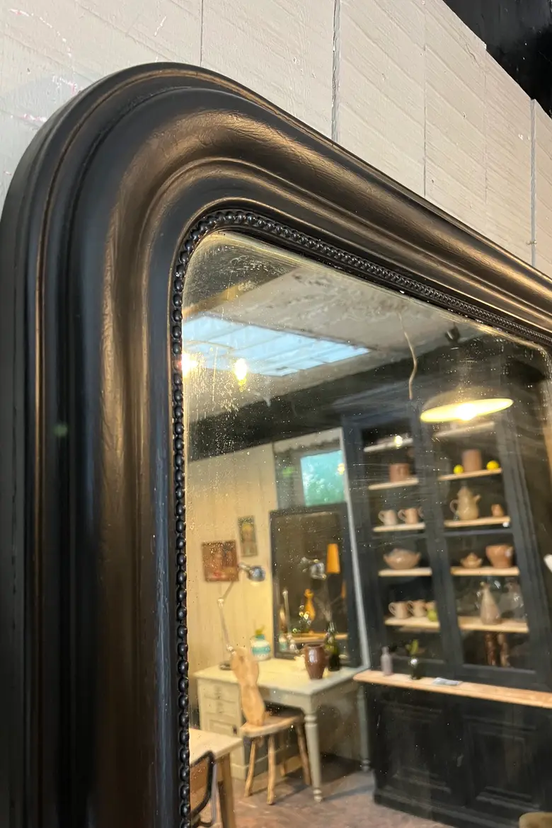 Miroir Louis Philippe peint en noir