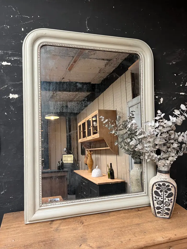 Miroir Louis Philippe vert pâle Début XXème