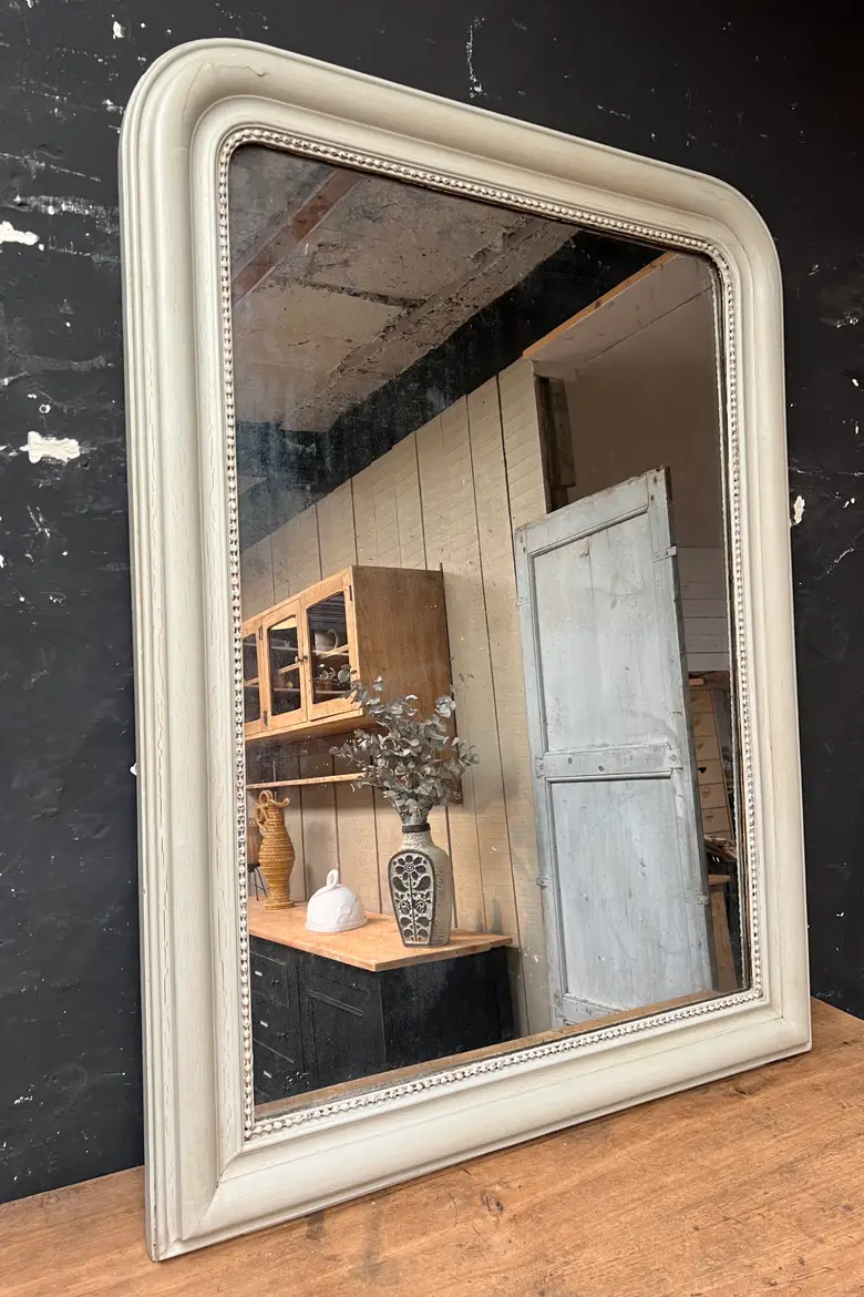 Miroir Louis Philippe vert pâle Début XXème