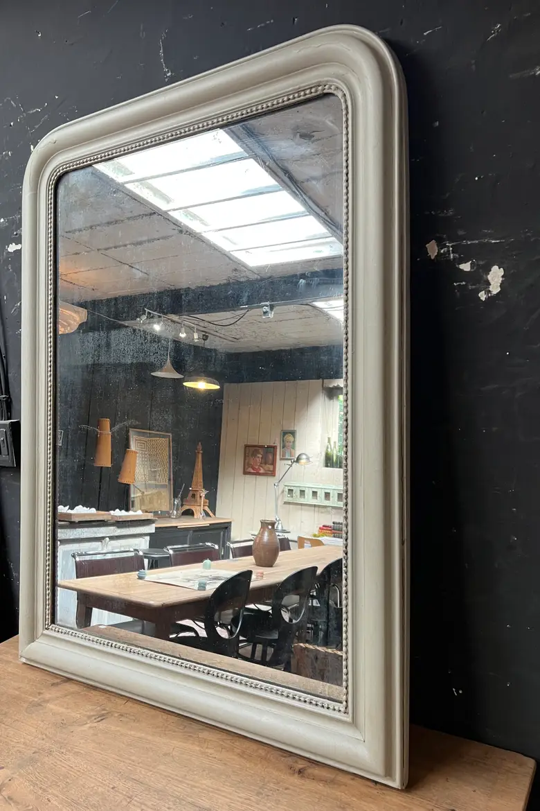 Miroir Louis Philippe vert pâle Début XXème