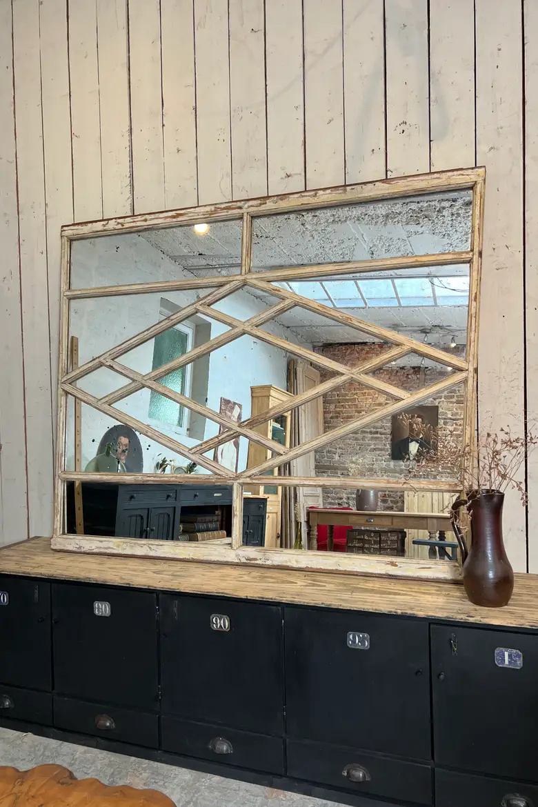 Miroir verrière en bois