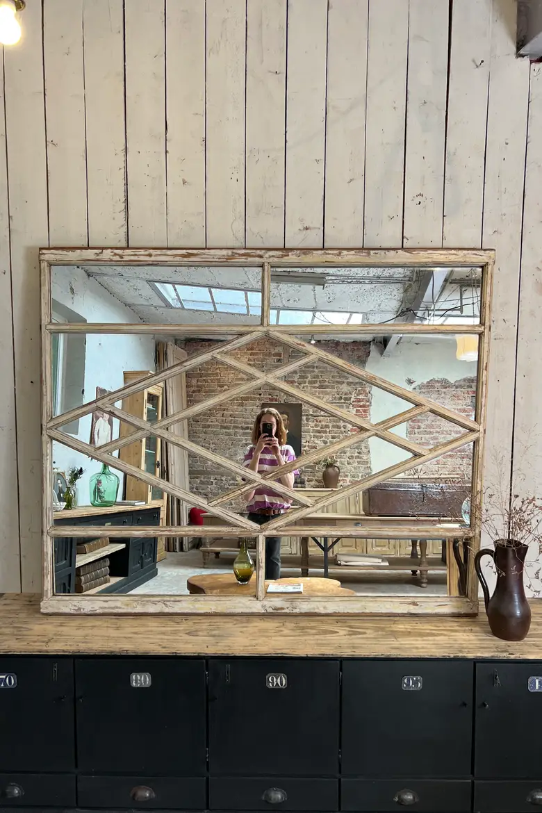 Miroir verrière en bois