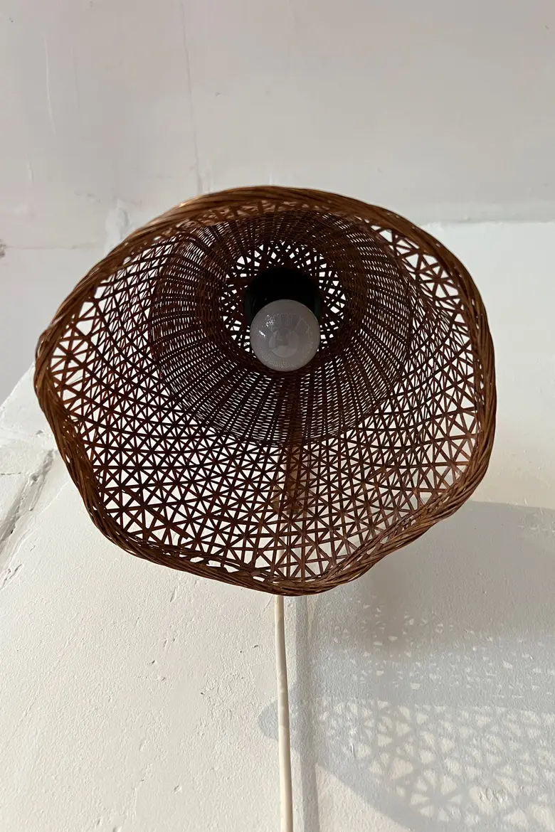 Paire d’appliques en rotin Années 60