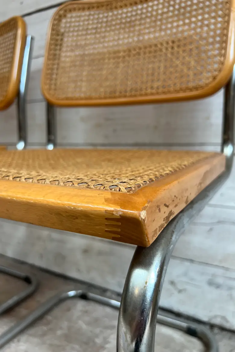 Paire de chaises italiennes vintage B32 de Marcel Breuer 1970