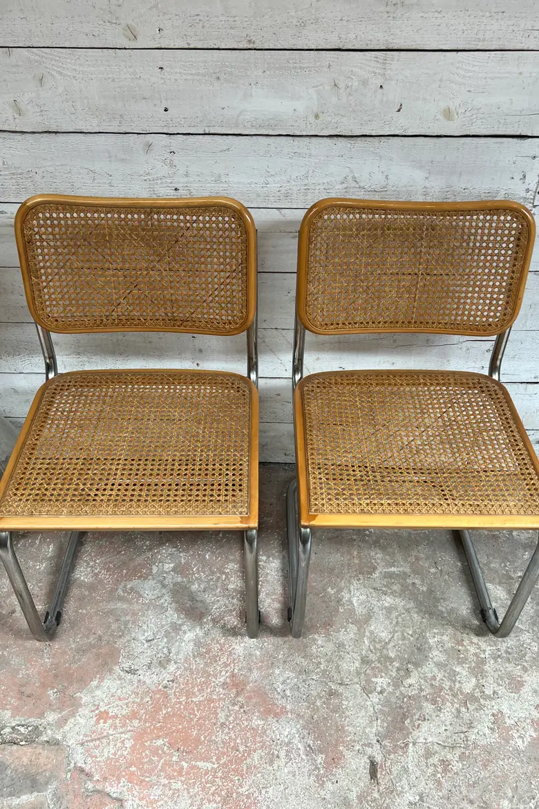 Paire de chaises italiennes vintage B32 de Marcel Breuer 1970