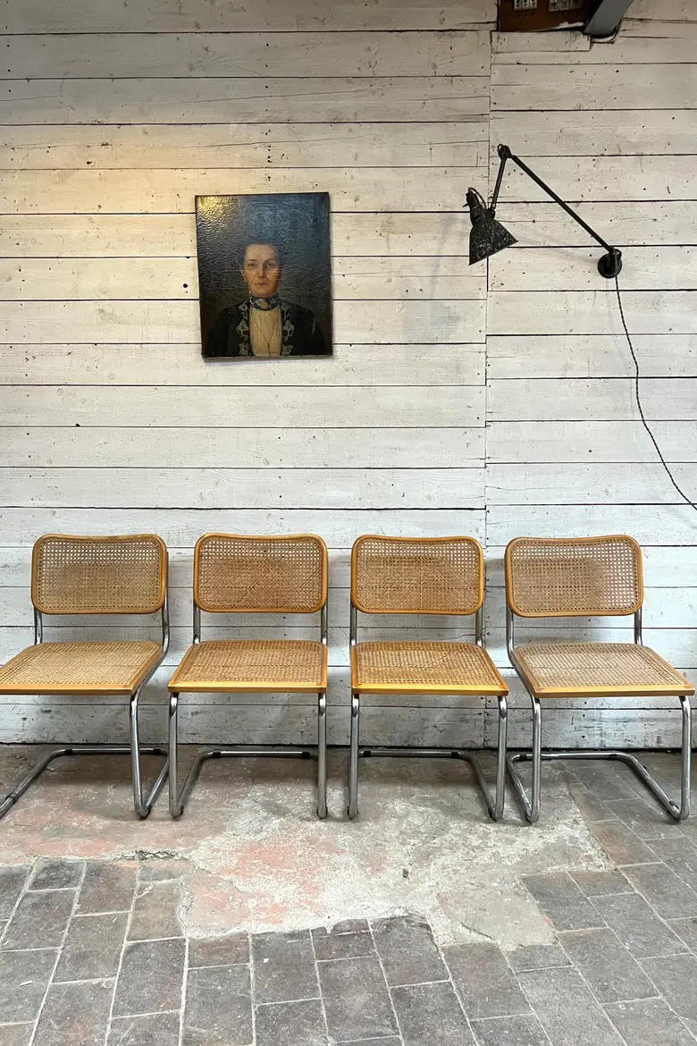 Paire de chaises italiennes vintage B32 de Marcel Breuer 1970