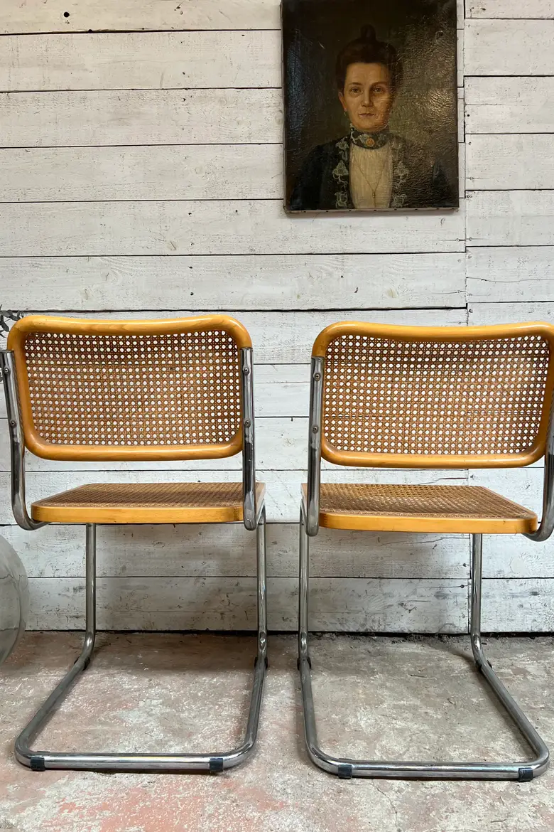 Paire de chaises italiennes vintage B32 de Marcel Breuer 1970