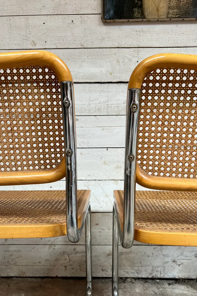 Paire de chaises italiennes vintage B32 de Marcel Breuer 1970