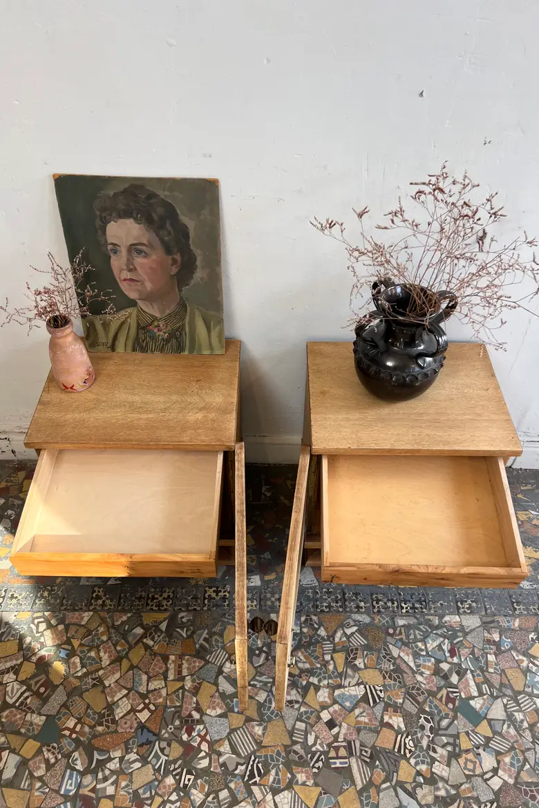 Paire de chevets Art Déco en chêne
