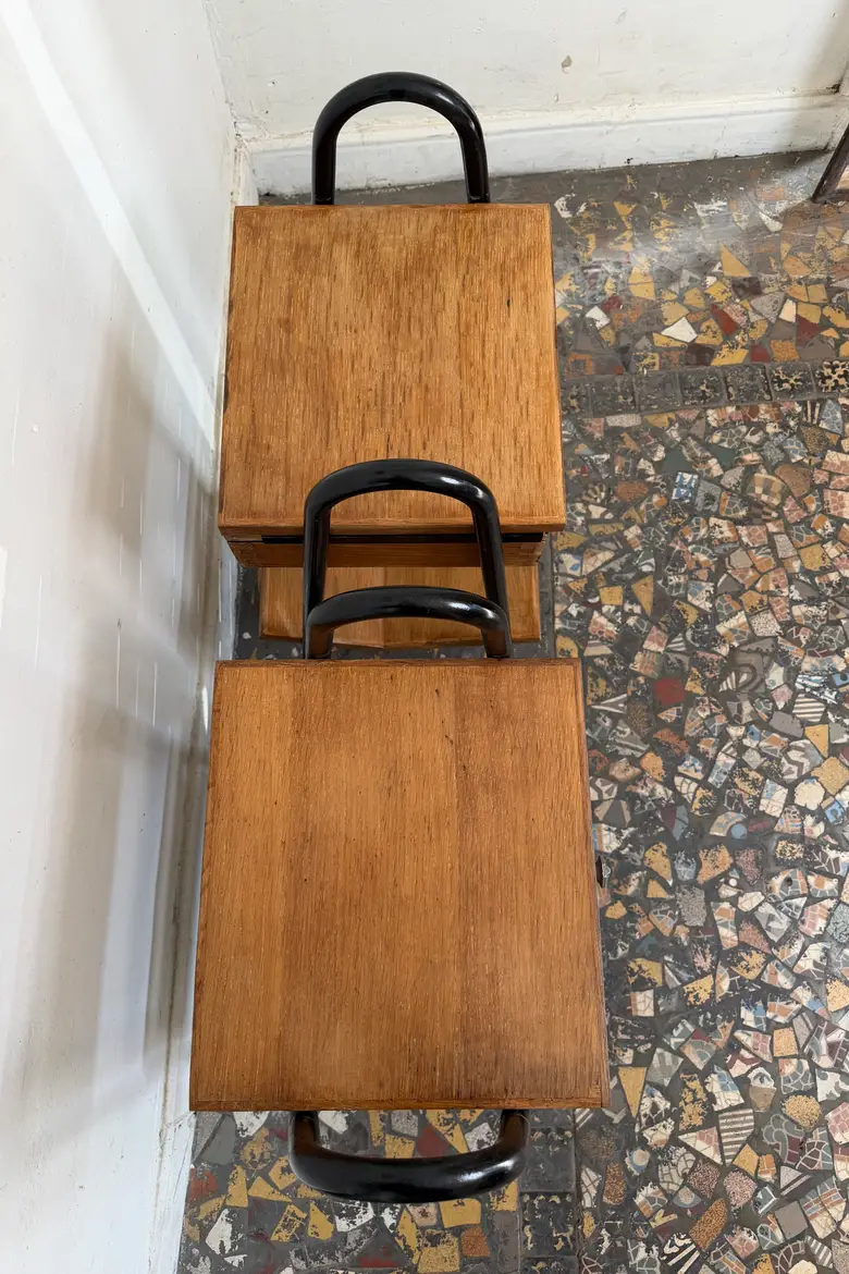 Paire de chevets d’internat vintage – Style Jacques Hitier