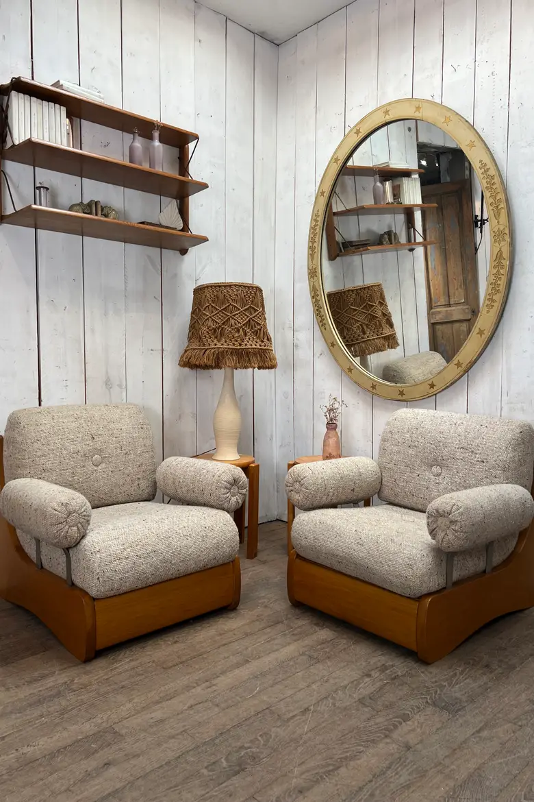 Paire de fauteuils années 80