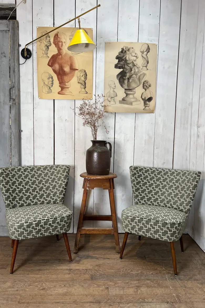Paire de fauteuils cocktails Années 50