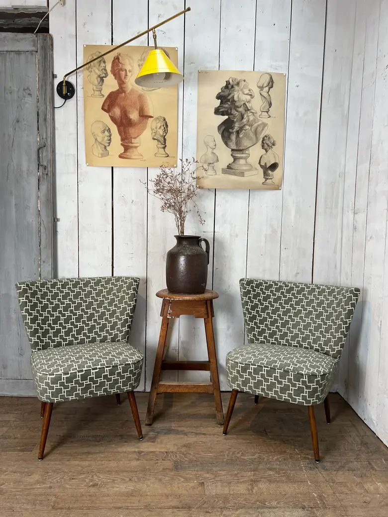 Paire de fauteuils cocktails Années 50
