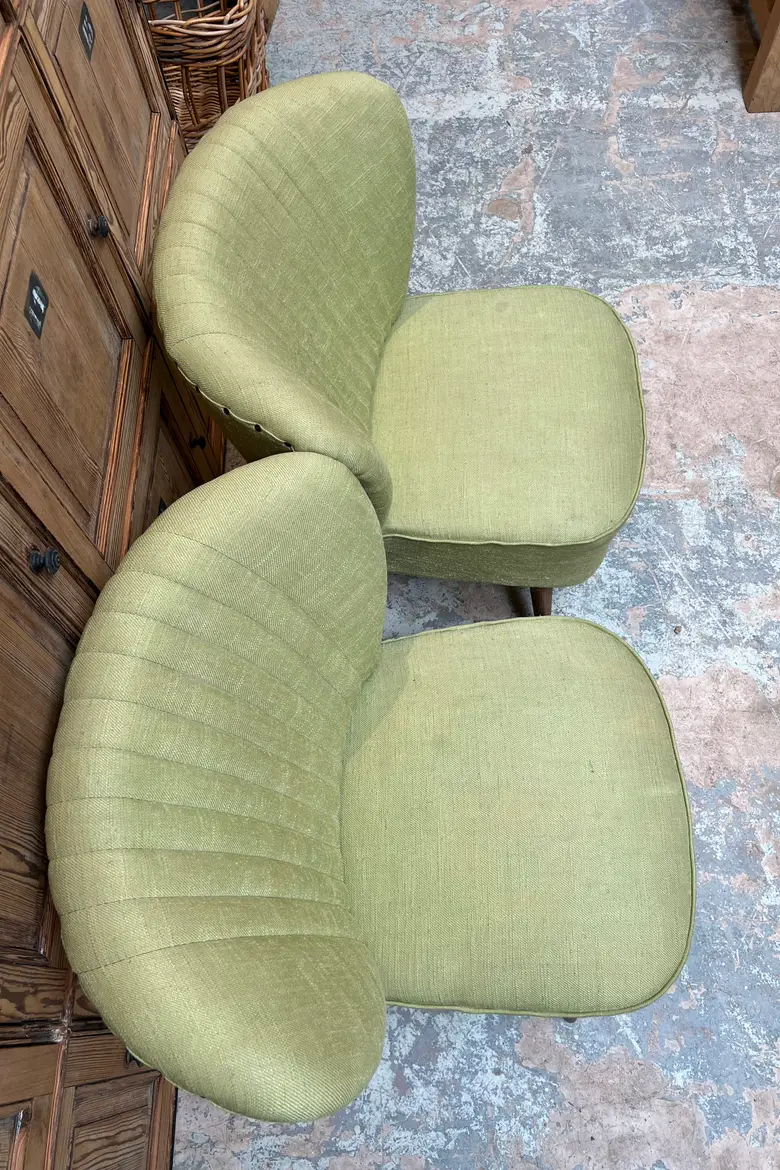 Paire de fauteuils cocktails verts 1950