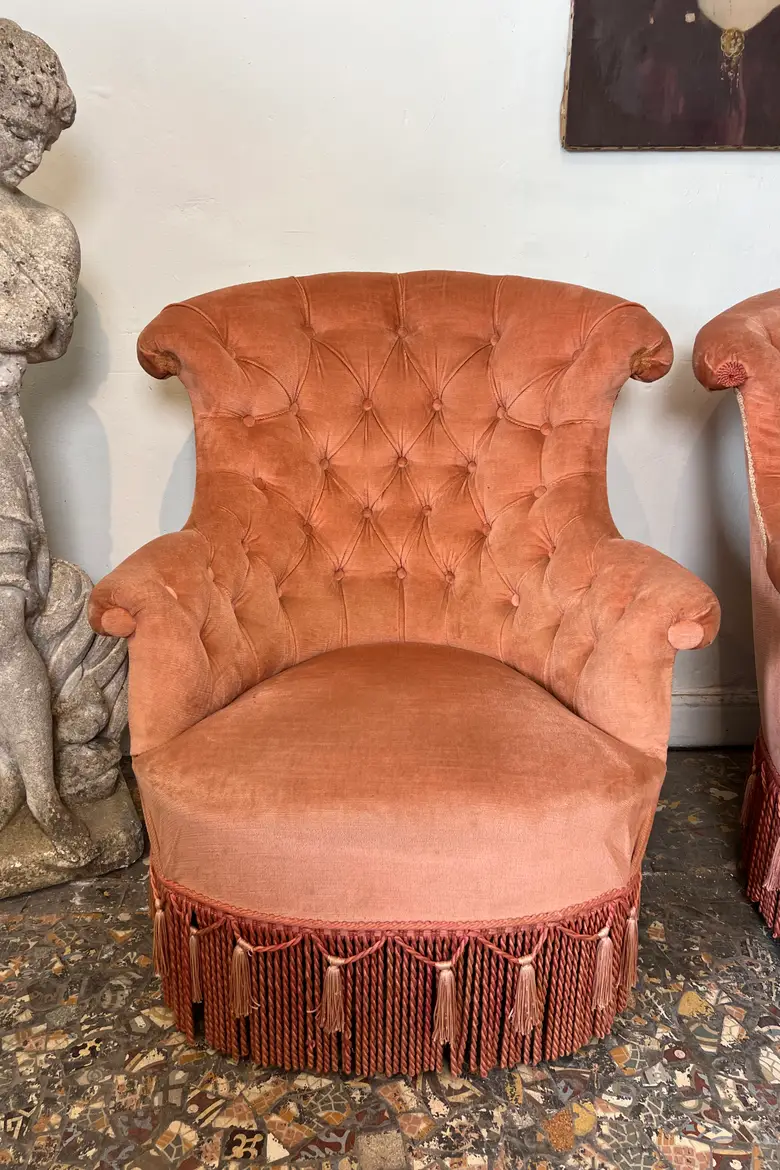 Paire de fauteuils crapaud Napoléon III