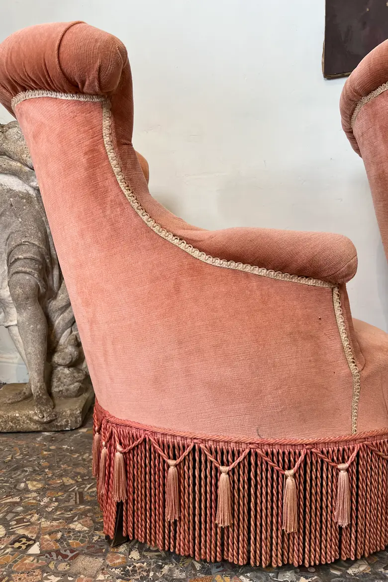 Paire de fauteuils crapaud Napoléon III