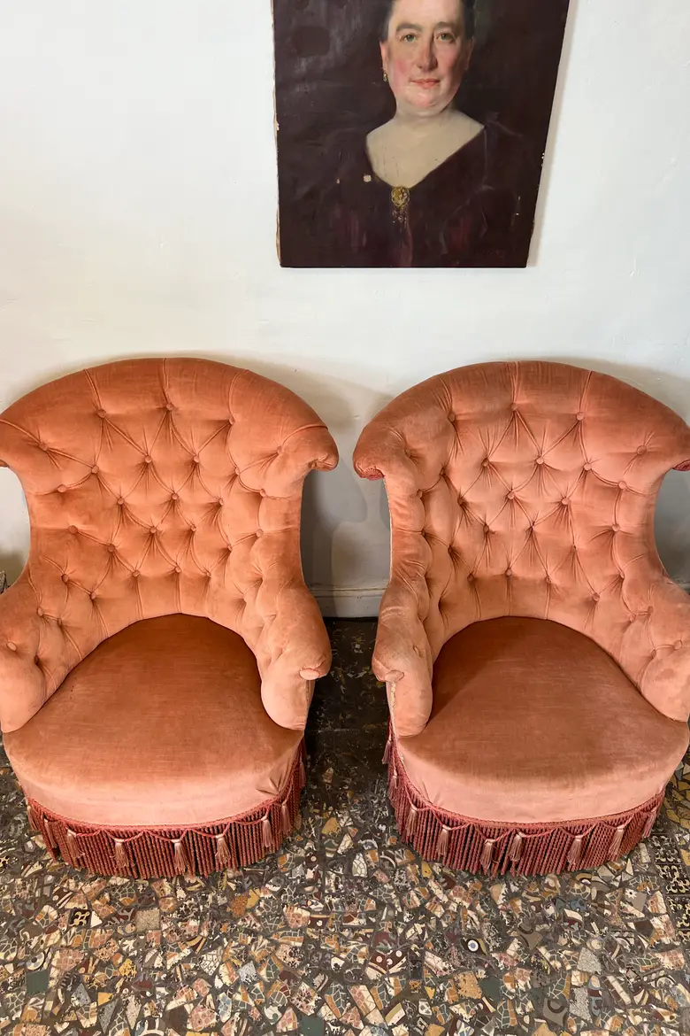 Paire de fauteuils crapaud Napoléon III
