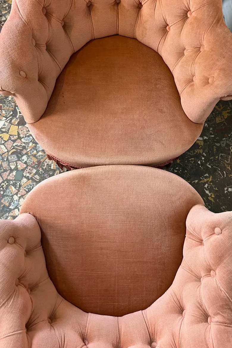 Paire de fauteuils crapaud Napoléon III