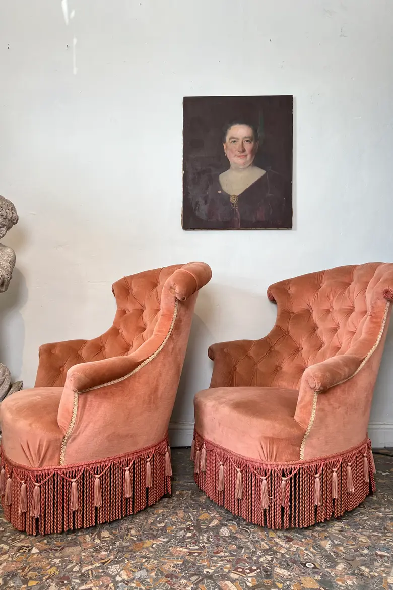 Paire de fauteuils crapaud Napoléon III