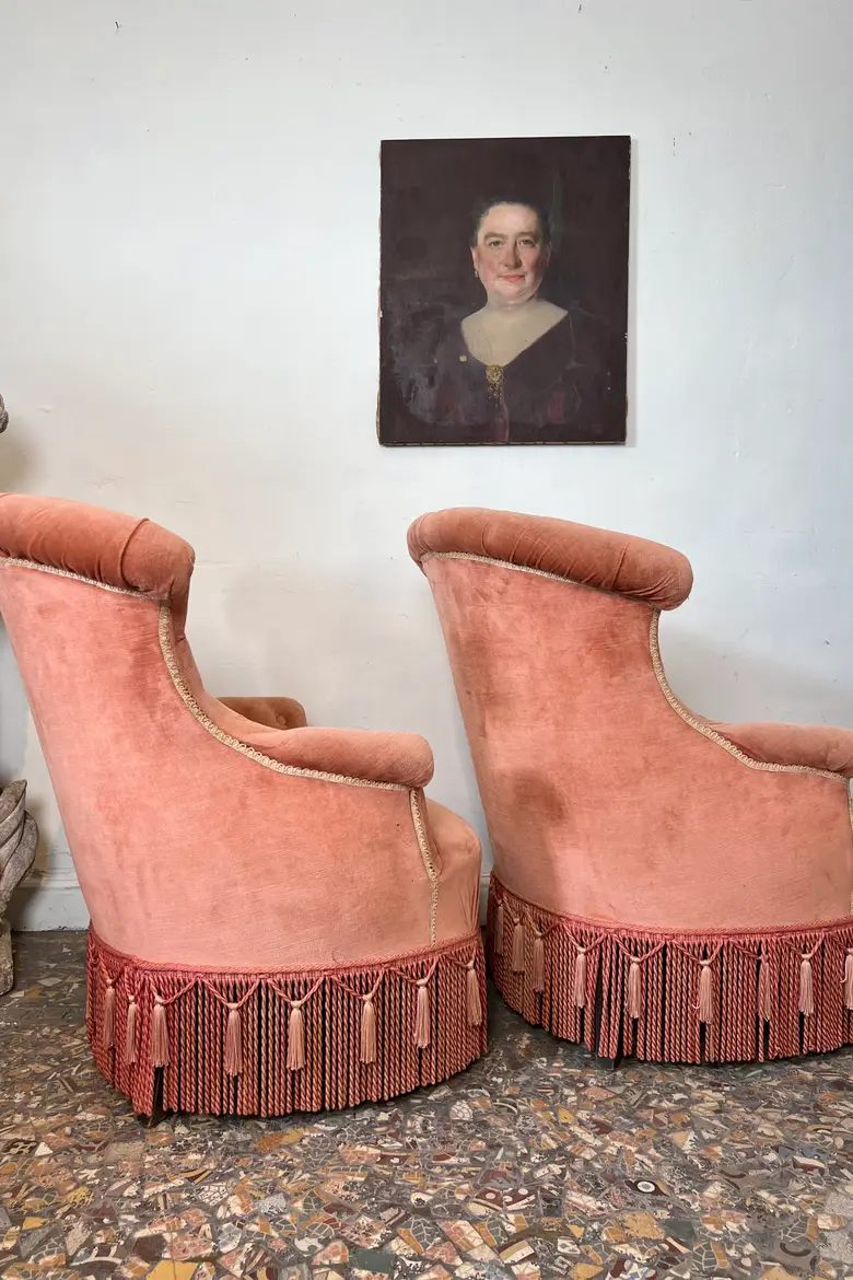 Paire de fauteuils crapaud Napoléon III