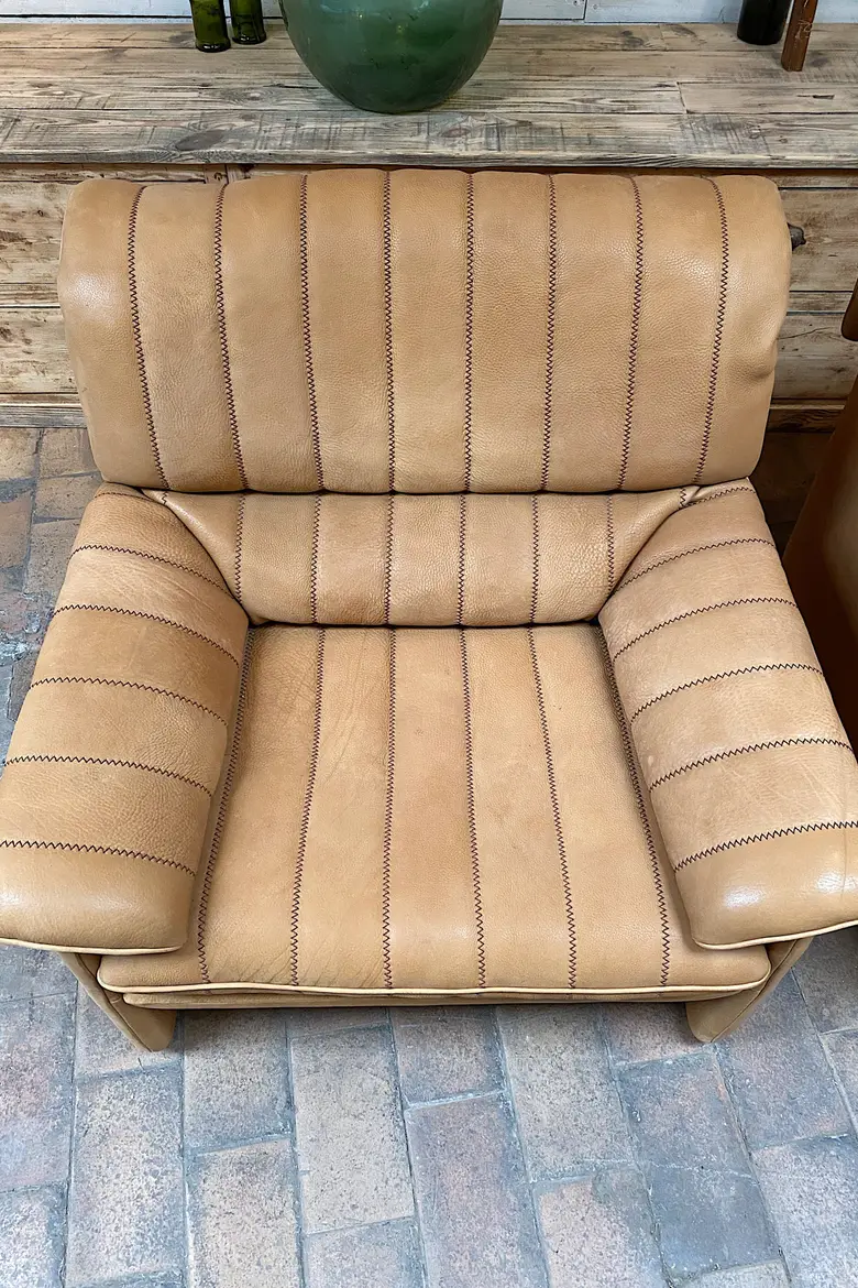 Paire de fauteuils De Sede DS 86  en cuir Années 70