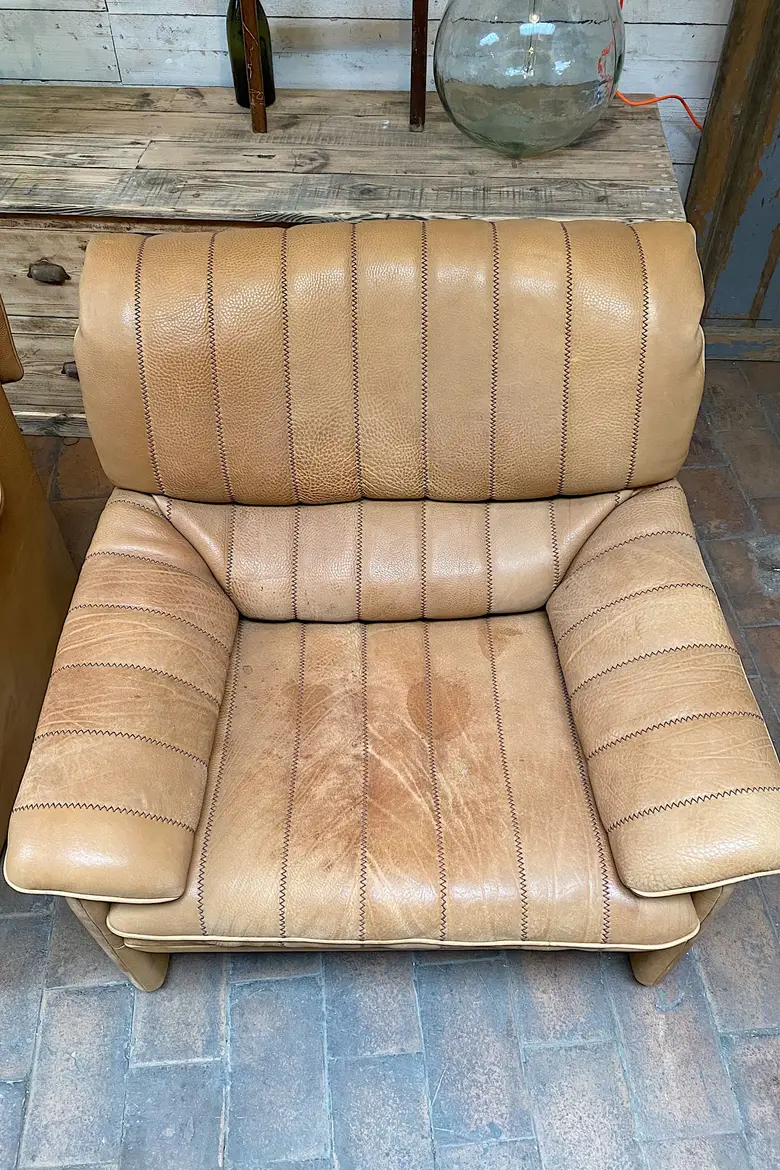 Paire de fauteuils De Sede DS 86  en cuir Années 70