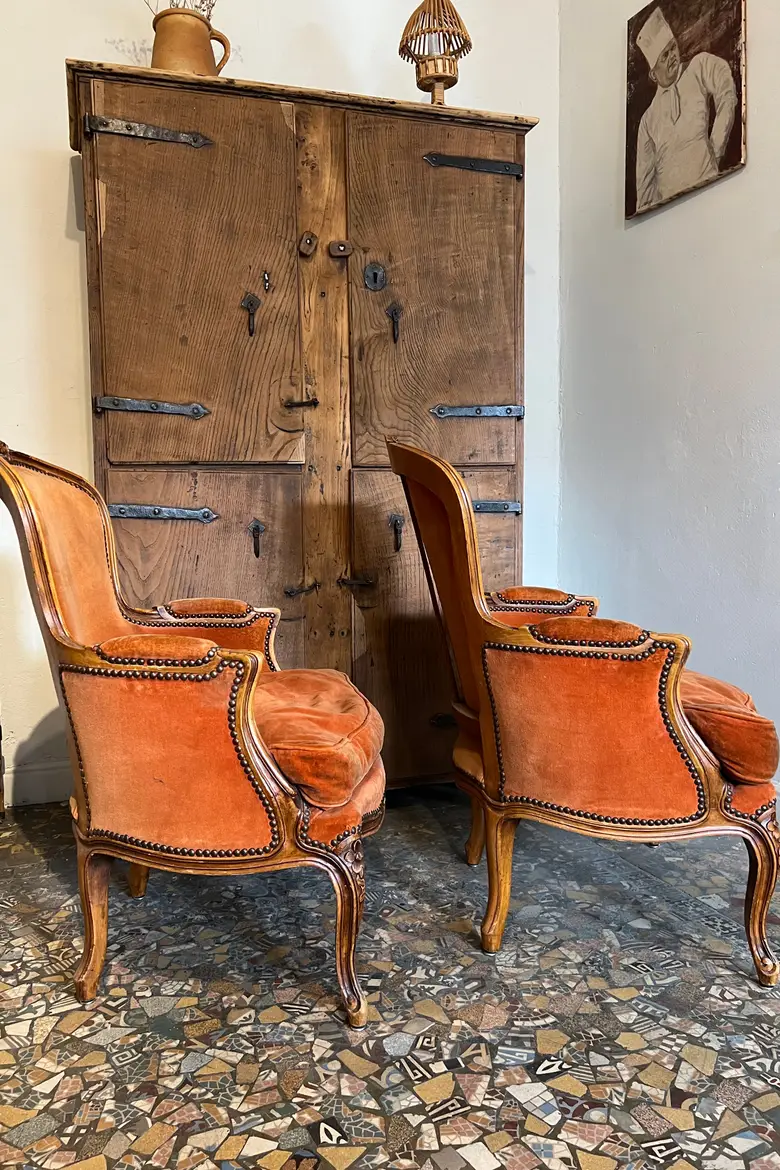 Paire de fauteuils de style Louis XV 1950