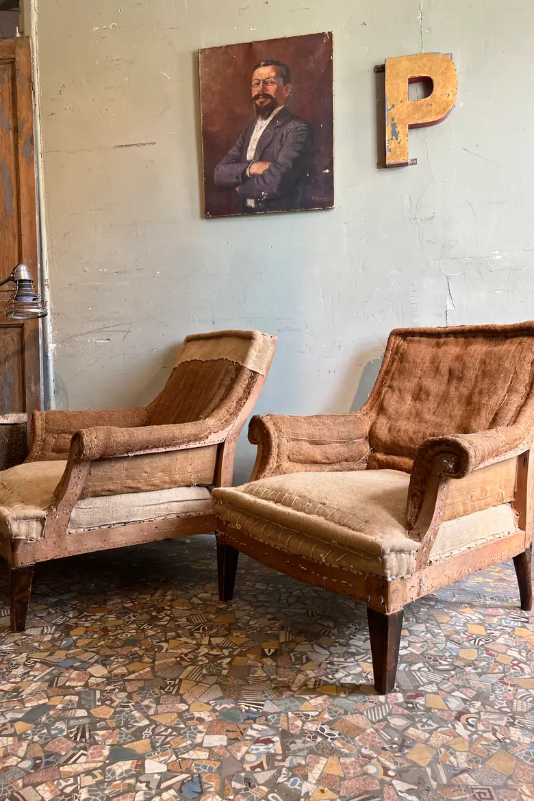 Paire de fauteuils de style Napoléon III Début XXème