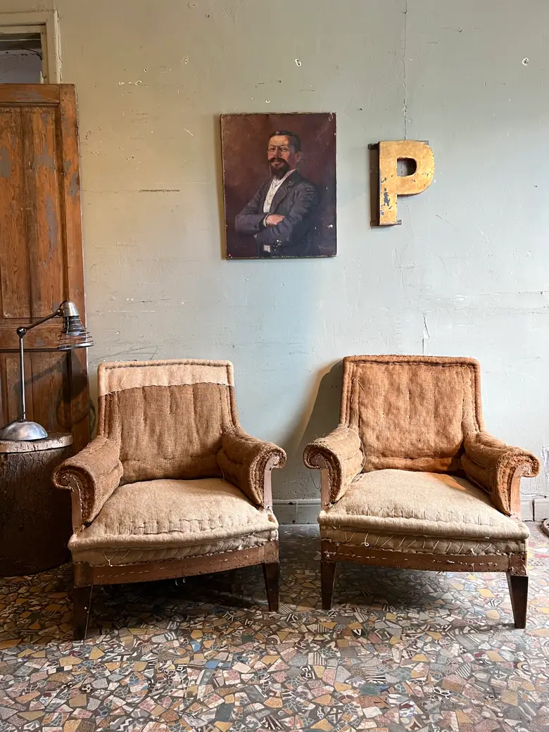 Paire de fauteuils de style Napoléon III Début XXème