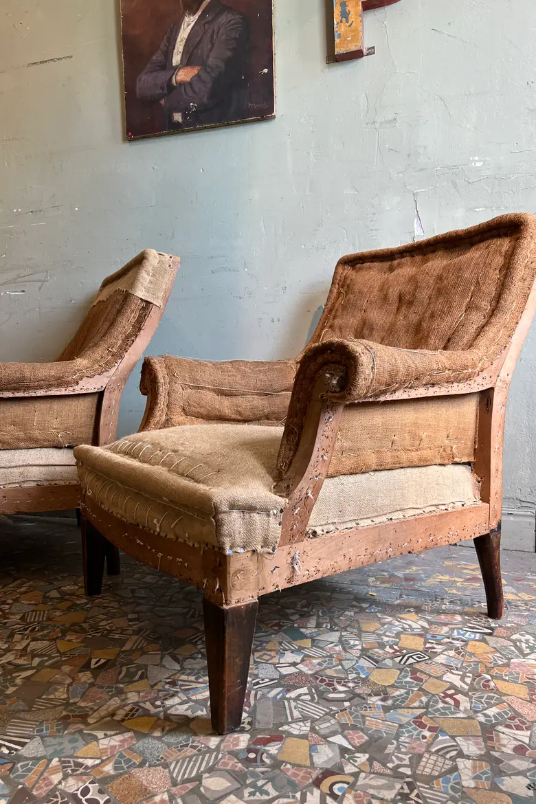 Paire de fauteuils de style Napoléon III Début XXème