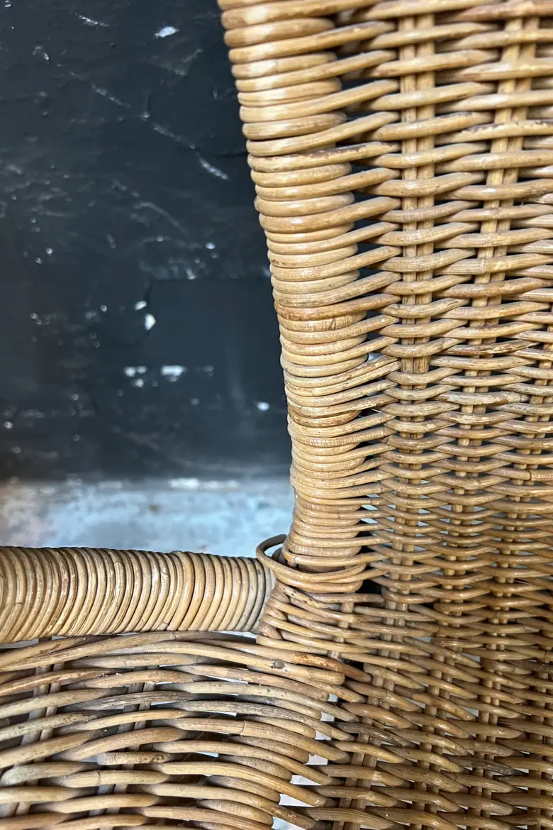 Paire de fauteuils en rotin Années 50