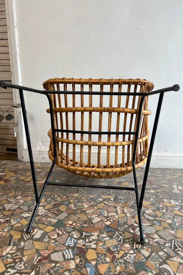 Paire de fauteuils en rotin – Années 50