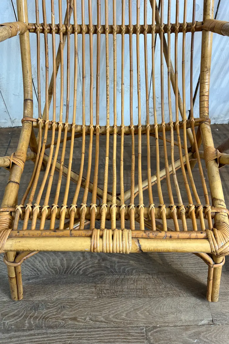 Paire de fauteuils en rotin Années 60